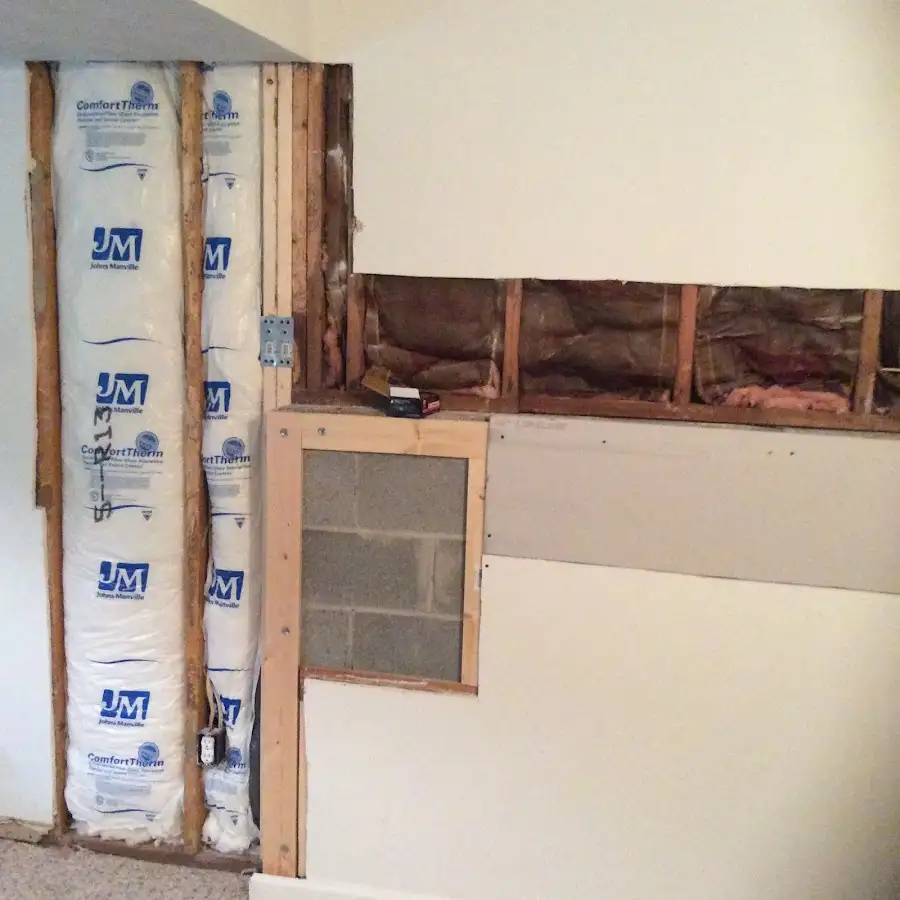 Wall insulation replacement during Contents Cleaning & Restoration in Sudley